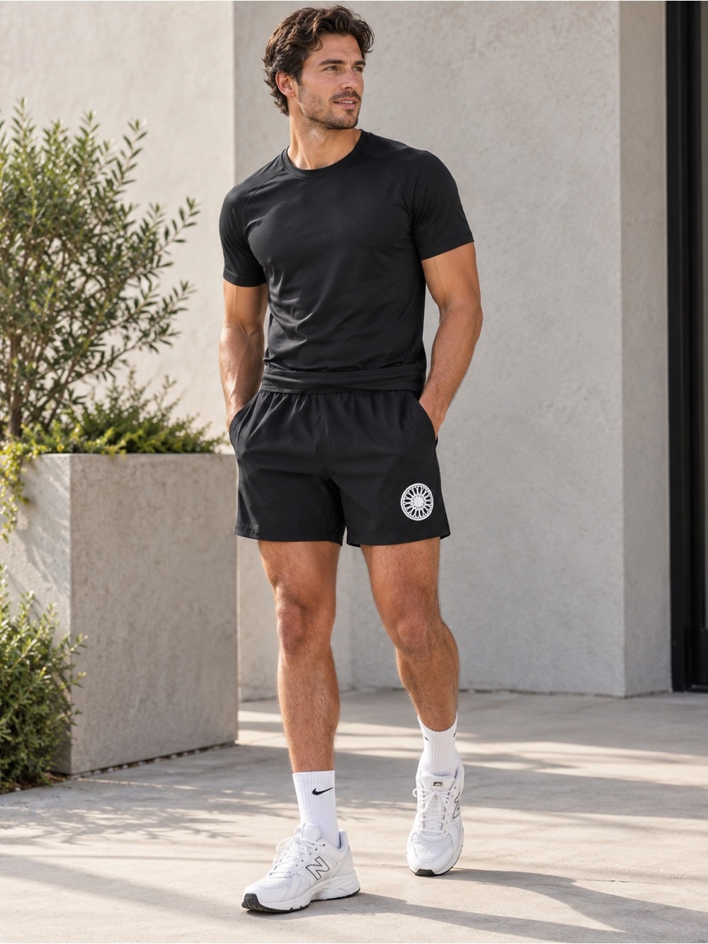 NWT‎ SOULCYCLE MENS ATHLETIC BLACK SHORTS WITH WHEEL XL